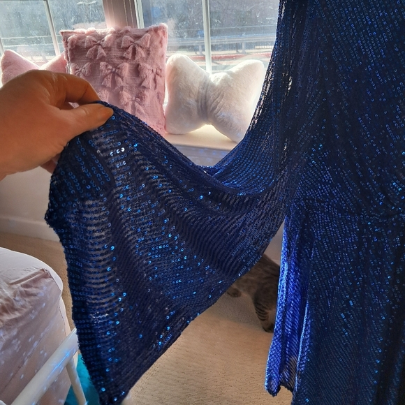 Blue Sequin Dress NWT - Picture 2 of 5